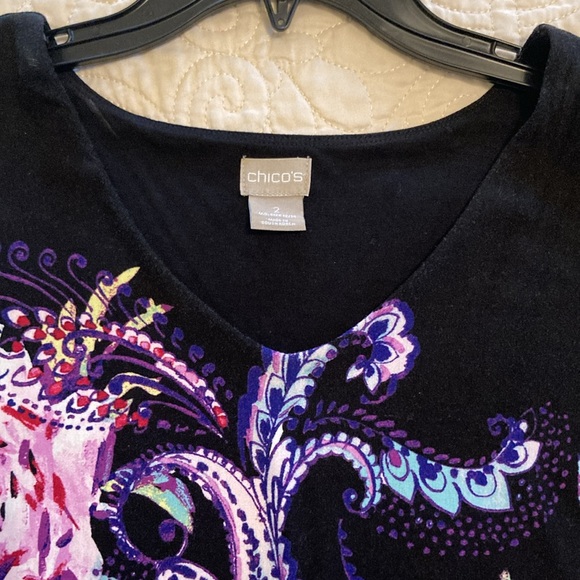 Chicos Short Sleeve Knit Maxi Dress Floral Print Size 2 (12/14) - Picture 8 of 14